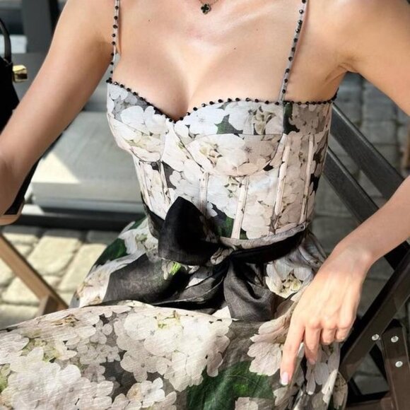 Zimmermann Balance linen and silk bustier dress - Picture 5 of 14